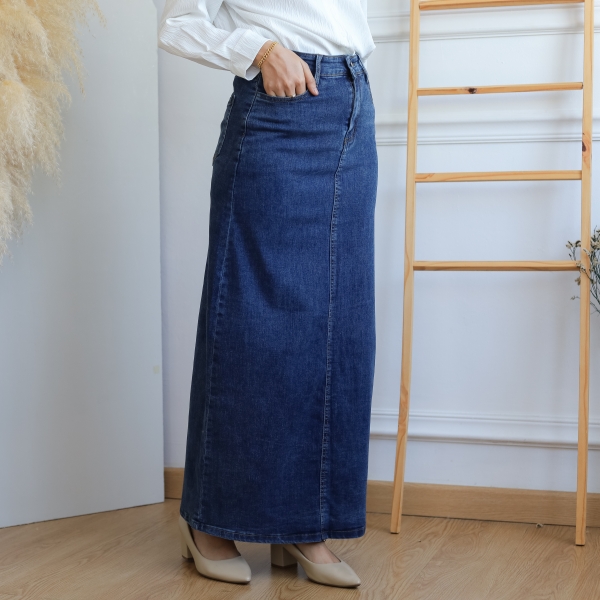 Enid Denim Skirt - Dark Denim